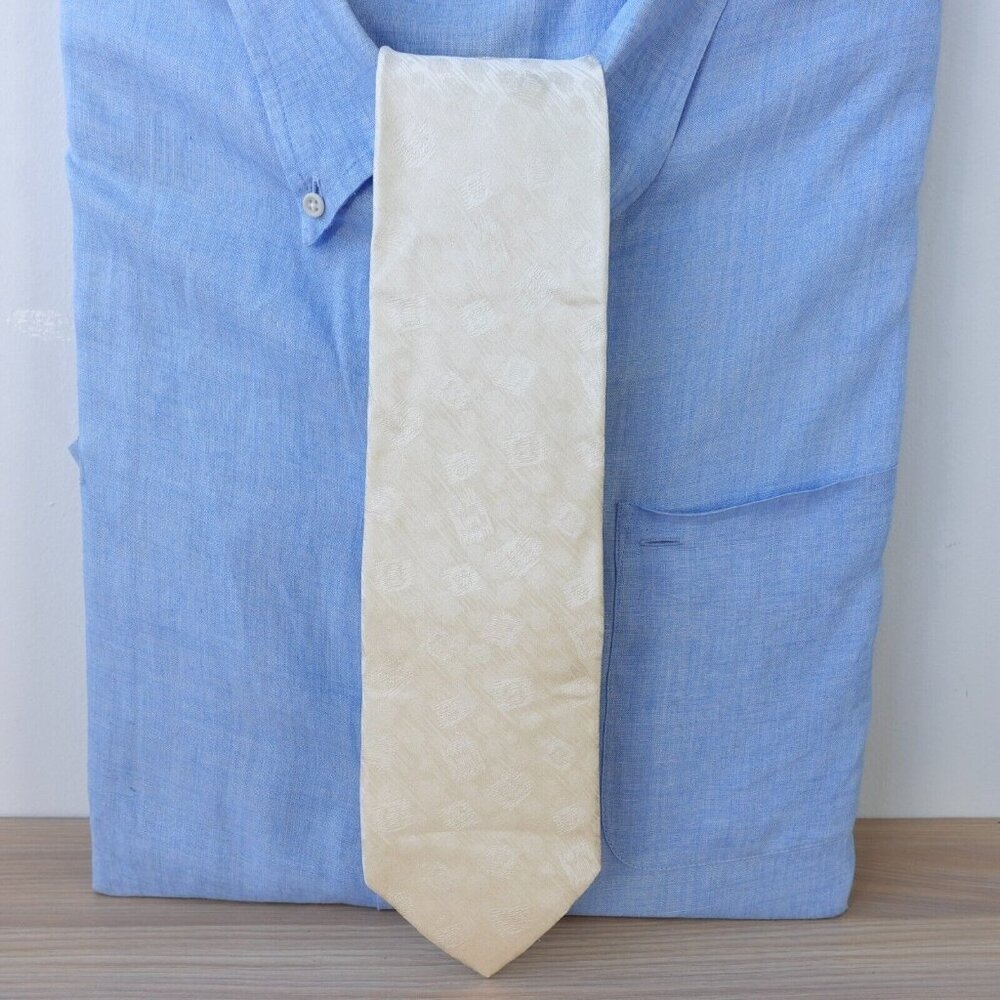 YUKIKO KIMIJIMA Neck Tie Mens Champagne Silk Luxury Wedding Groom Tuxedo JAPAN
